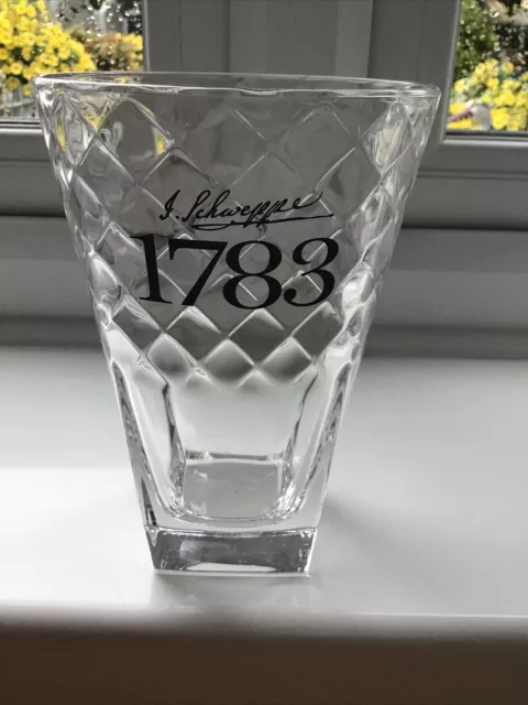 1 X Schweppes 1783 Gin Glases Cocktails Spirits Square Conical Crystal New