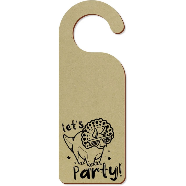 'Let's Party Dinosaur' 200 mm x 72 mm colgador de puerta (DH00034866)