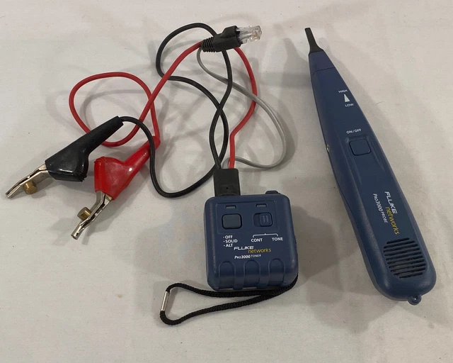 Fluke Networks Pro 3000 Tone Generator Probe Kit w/ Case UNTESTED