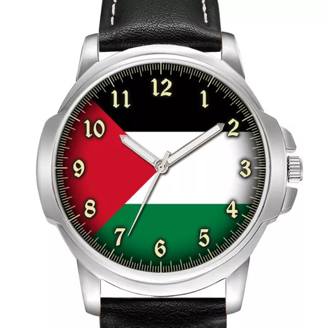 Palestine Palestinian Flag Gents Wrist Watch Birthday  Gift Engraved