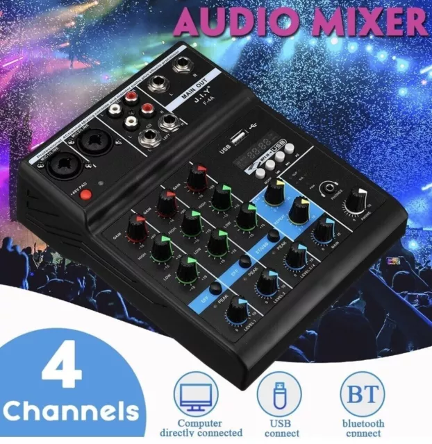 Mixer Audio USB Console DJ professionale 4 canali karaoke Controller Feste Mix