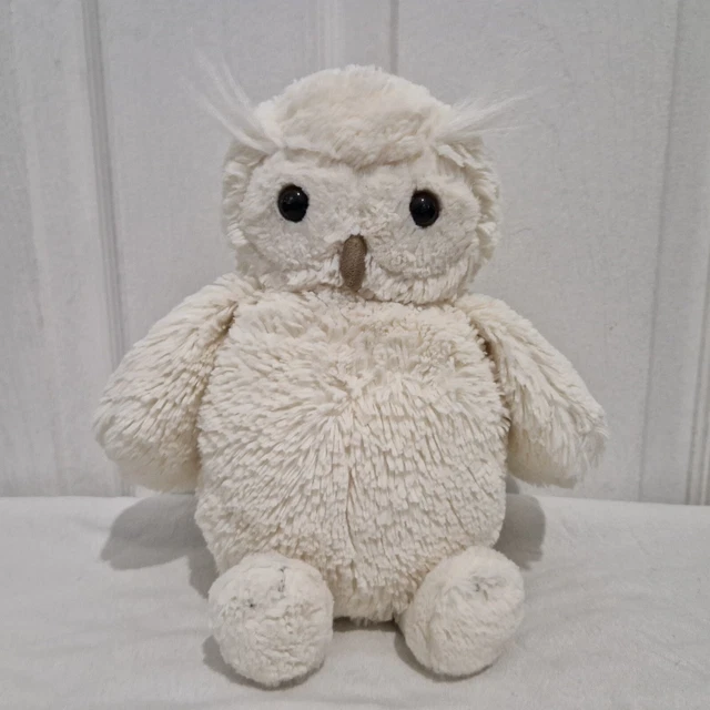 JELLYCAT MEDIUM BASHFUL Owl Soft Toy Plush White Comforter SEE