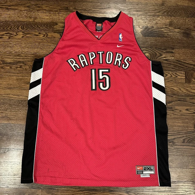 Vintage Toronto Raptors Jersey #15 Vince Carter Nike Adult Mens 3XL Red 25x35