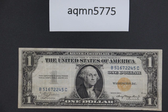 1935-A $1 , Fr. #2306 Silver Certificate, Yellow Seal for North Africa