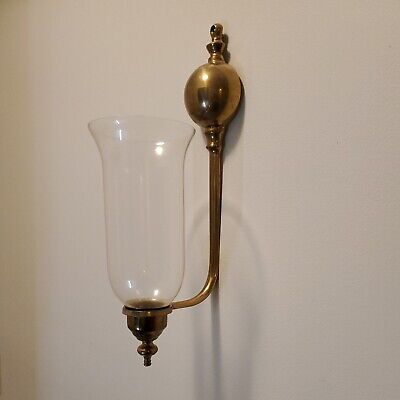Bombay Company Solid Brass and Glass Long Stem Wall Sconce 2091059 Set Of 2