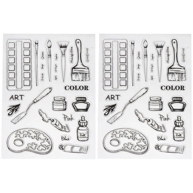 2 Pcs Transparenter Stempel Kieselgel Briefmarke Silikon-Siegelstempel