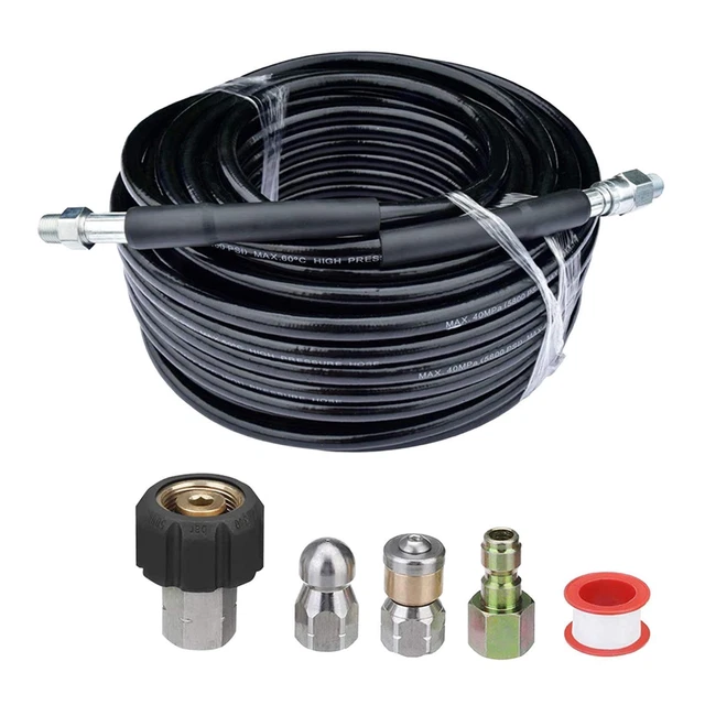 Tuyau Haute Pression 10m M22 14mm - Sans Pli, Léger, Jaune, Pour Nettoyeur (remplacement)