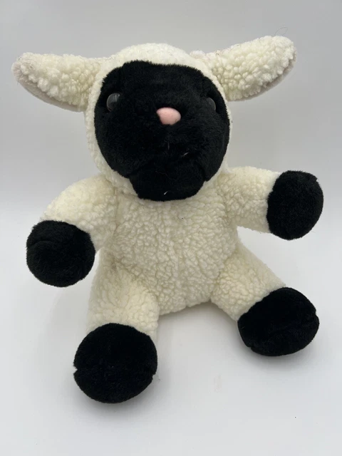 VTG DAKIN Lamb Wooly White Stuffed Animal Black Face Legs Plush Sheep Toy 7”