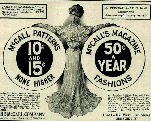 1904 McCall  Victorian PATTERNS Seamstress Magazine Sewing fashion Paper Ad 5051