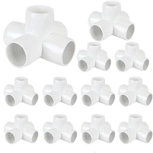 12 Pack 1 Inch 5 Way PVC Elbow Fittings, 5-way Cross PVC Fitting Connector fo...