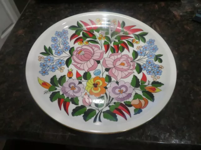 KALOCSA Hungary FLORAL Porcelain Hand Painted PLATE 9.5"