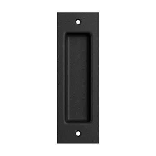 Barn Door Handles, Flush Pull 6 1/2" Matte Black Frosted Handle, Recessed Inv...