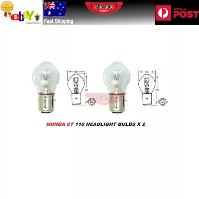 Honda CT 110 CT110 Postie Bike Posty Bike Head Light Bulb Set x 2