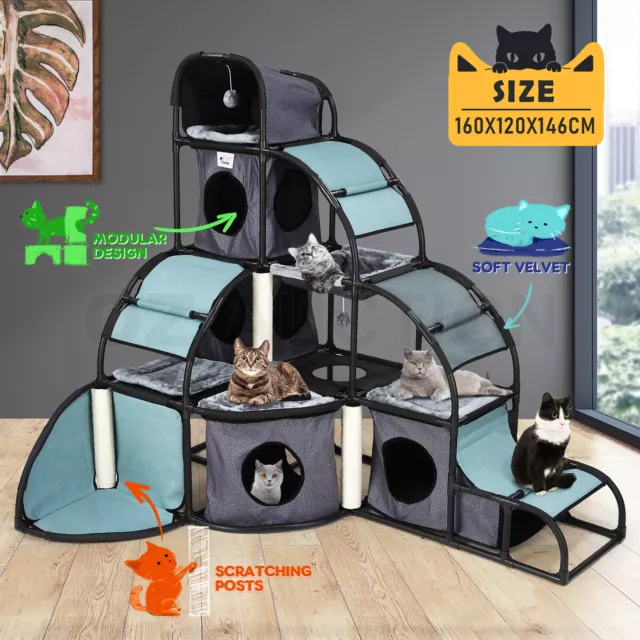 Cat Tree Tower Scratching Post Scratcher Condo Play House Gym Pet Toys Climbing