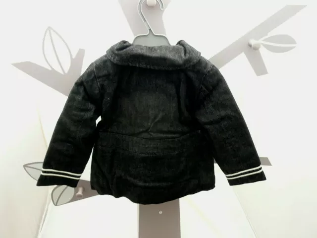 ZARA veste longue jean noire chiné doublée épais bébé fille 9-12 mois 2