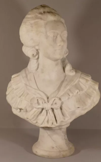 Buste De Jeune Femme En Marbre Signé A Bartel, époque XIX ème