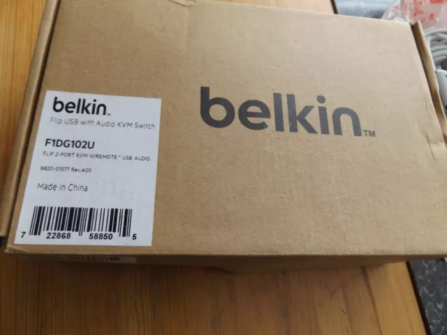 BELKIN F1DG102U KVM FLIP 2-PORT Switch USB + AUDIO w/ REMOTE