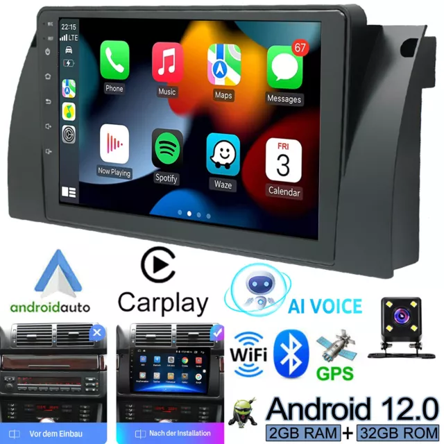 Für BMW 5er E39 X5 E53 E38 Android 12 Autoradio Carplay 2+32G GPS WIFI RDS NAVI