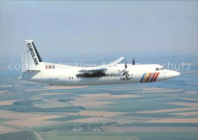 71833269 Flugzeuge Zivil Scandinavian Commuter OY-KAE Eurolink Fokker 50  Flugze