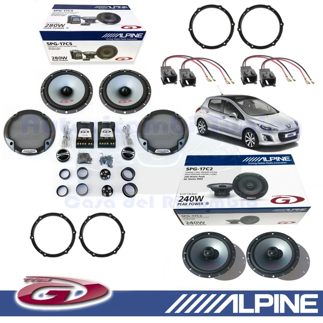 ALPINE SPG-17CS+SPG-17C2 ENCEINTES Haut-Parleurs 280W Avant + Post ...