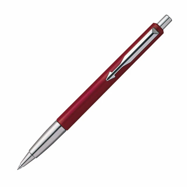 Parker Vector Standard Chrom Zierleiste Ball Stift, Rot Körper Kontrast Platte