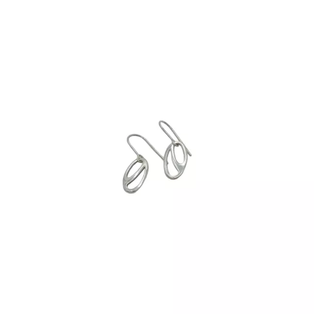 New Dawn Ortak Hallmarked Silver Cut Out Oval Hook Earrings E1742 3