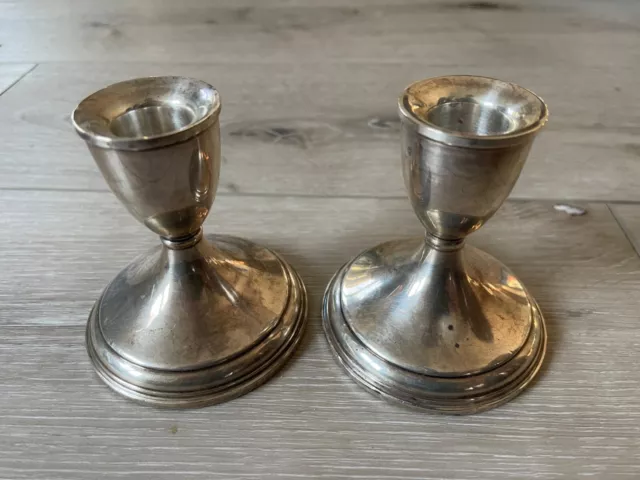 Preisner Sterling Silver Weighted Candlestick Candle Holders - #33 - Beautiful 3