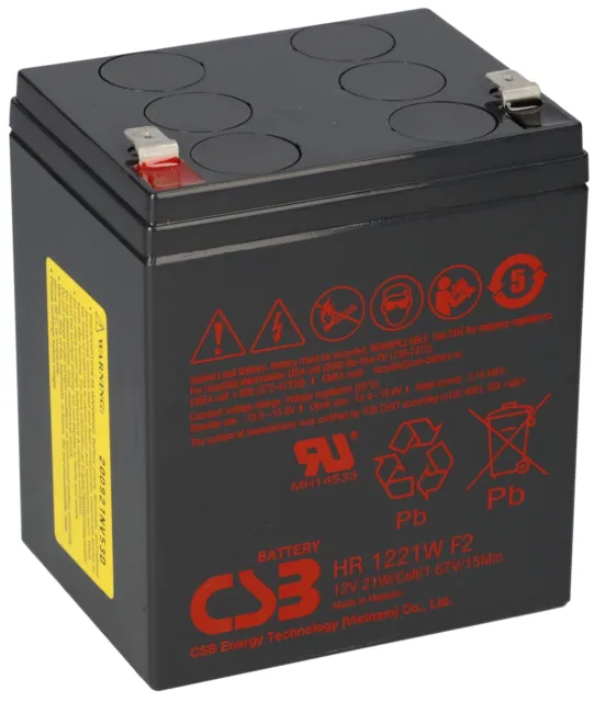 Csb Batterie Plomb Hr 1221W F2 12V 21W 1,67V / 15Min AGM de Plomb