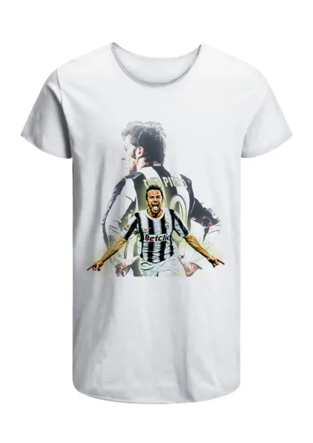 T-Shirt Del Piero Juventus calcio Uomo Abbigliamento 100% Cotone Taglia da S>XXL