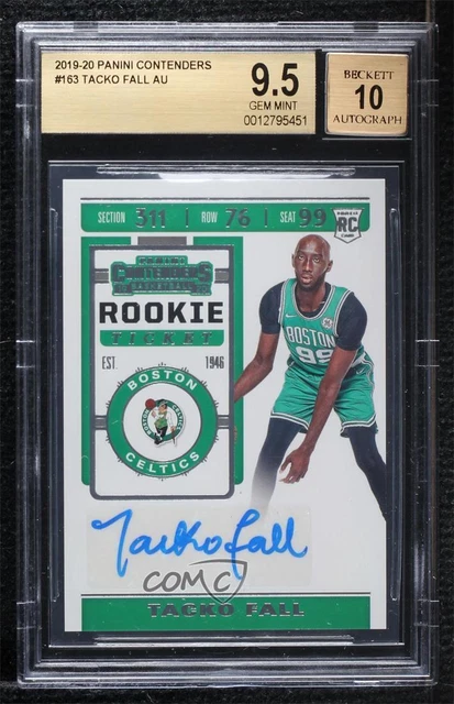 2019 Contenders Sticker Season Ticket Tacko Fall BGS 9.5 GEM MINT Rookie Auto RC