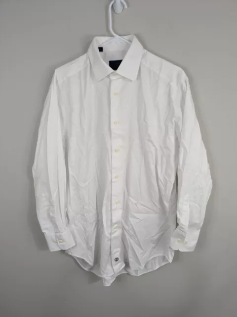 David Donahue Dress Shirt Men's 16.5 White Button Up Long Sleeve