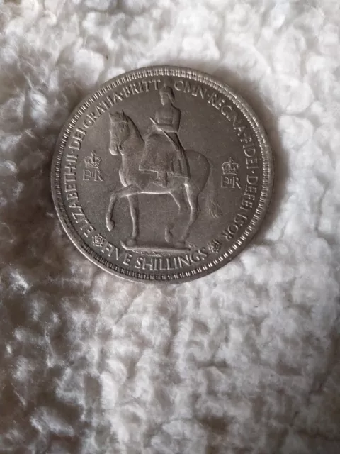 Elizabeth II Dei Gratia Britt Omn Regina Fidei Defensor - Five Shillings 1953