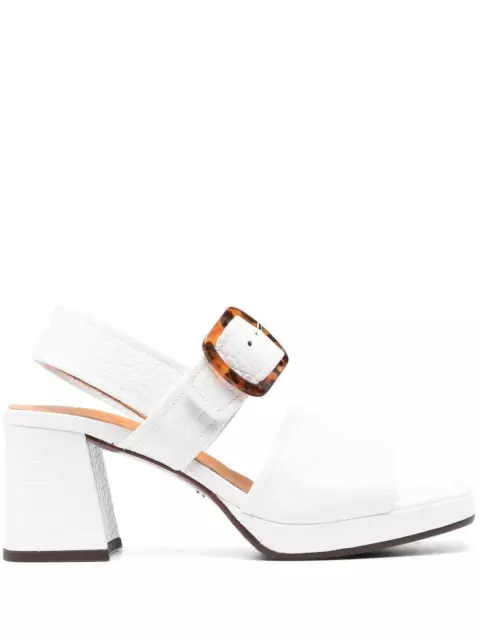 Sandal Chie Mihara Ginka Leather Textured White Heel 2 13/16in Plateau 0 13/16in