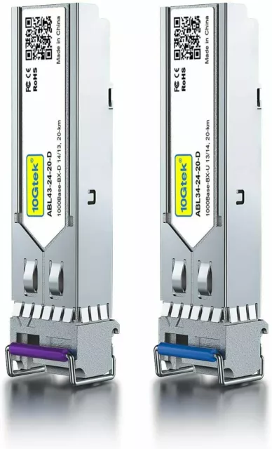 ein Paar 1,25G SFP Bidi Transceiver 1000Base-BIDI 1490nm/1310nm SMF 20 km