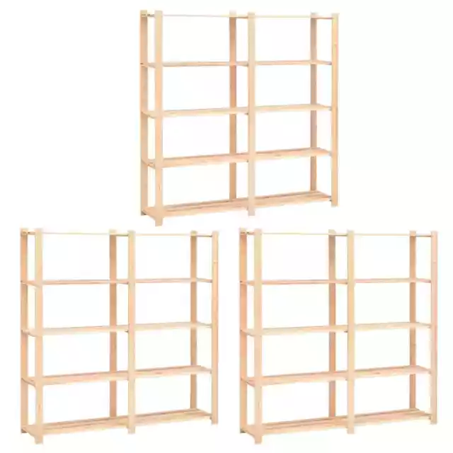 Ã‰tagÃ¨res de rangement Ã  5 niveaux 3pcs 170x38x170 cm Pin 500 kg