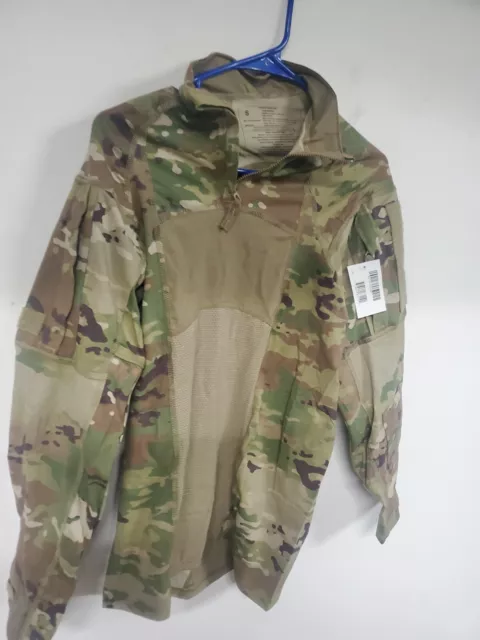 OCP MULTI-CAM TACTICAL COMBAT SHIRT small FLAME RESISTANT 1/4 ZIP, USA Made New