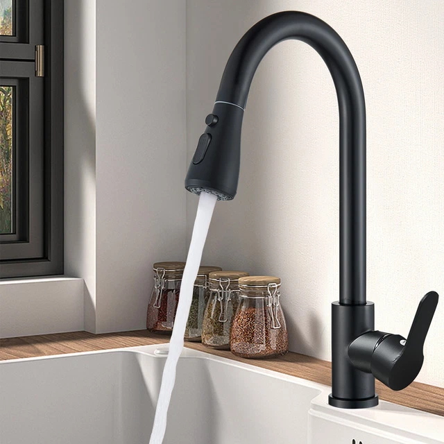 MISCELATORE RUBINETTO LAVELLO CUCINA OTTONE NERO OPACO CANNA CON MOLLA - Foto 7