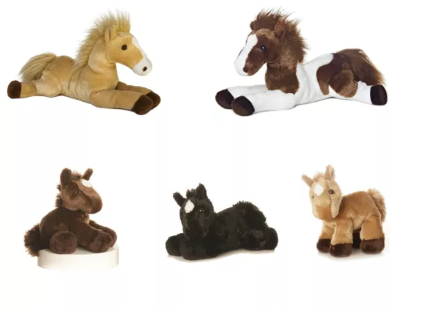 New Aurora Plush Flopsies Horse Cuddly Soft Foal Toy Pony Teddy