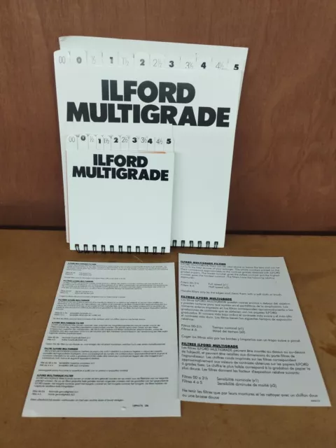 Ilford Multigrade Darkroom Printing filters Set Of 6" & 3.5" 00 To 5