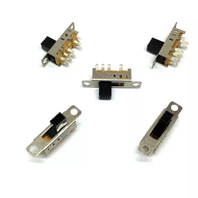 10Pcs 4mm High Knob 8 Pin 3 Position DP3T Panel Slide Switch 0.5A 50V SS23E04G4