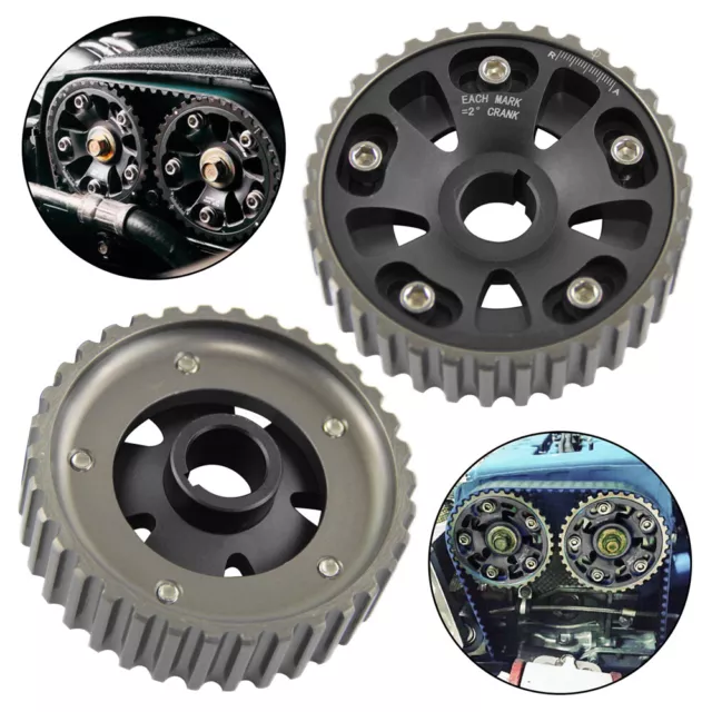 2PCS Racing Camshaft Gear Pulley For Acura Honda Integra Civic B16A B16B B18C BK