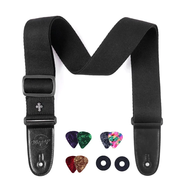 Tracolla Per Chitarra In Pelle PU Con Laccetto Per Basso Elettrico, Ampia Regolazione - Foto 7