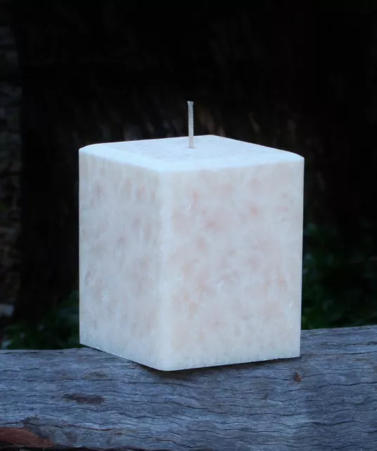 FRENCH VANILLA BEAN Hand Made SQUARE Candle 150 Hours Burn Time IVORY WHITE GIFT