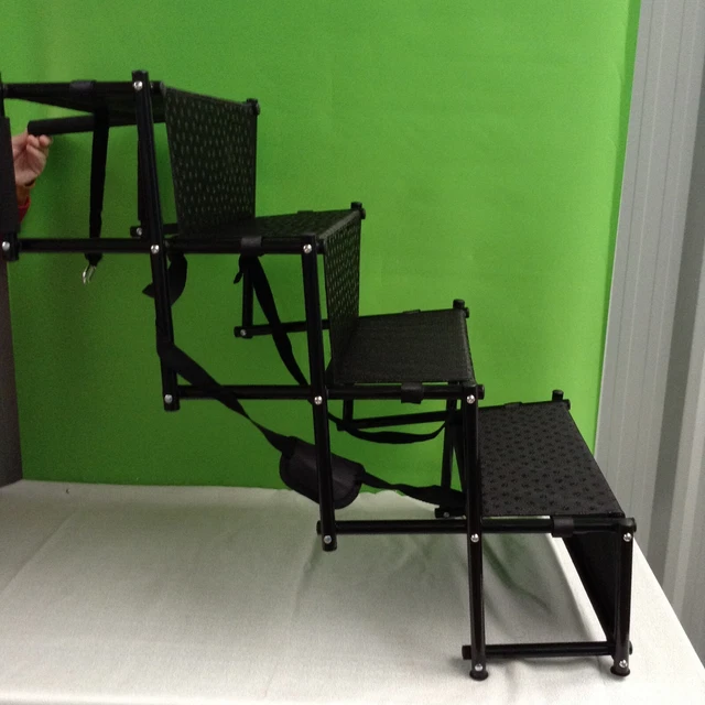 SEEZSSA DOG CAR Ramp, 4 Steps Dog Stairs for Medium and Large Dogs