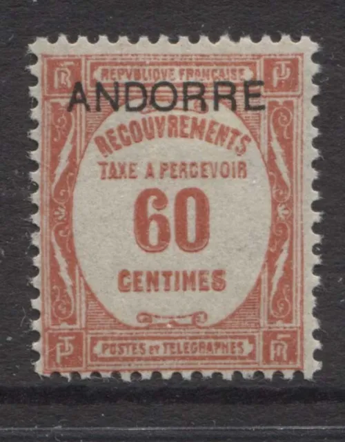 ANDORRA - 1931/32 POSTAGE DUE 60c RED MINT SG.FD34 (REF.E15)