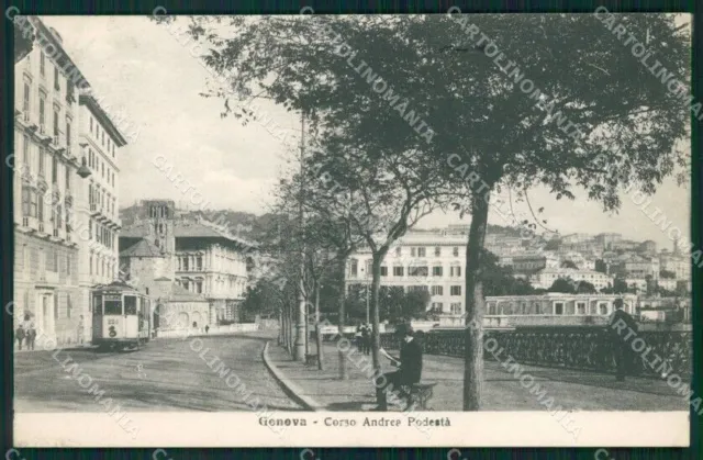 Genova Città Corso Podestà Tram cartolina QZ5157