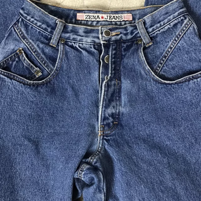 Zena Junior Womens Jeans Size 7 Blue Vintage 90s Tapered High Waist Mom Y2K