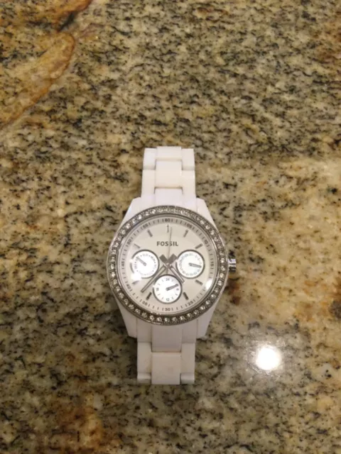 Women's White Fossil Watch