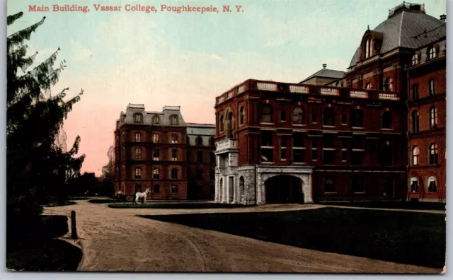 VTG POUGHKEEPSIE NEW York NY Vassar College Main Building 1910s ...