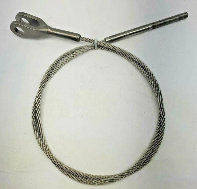 ESCO WIRE ROPE Assembly, 3/8, SS, 6' LONG, 99.99 PicClick